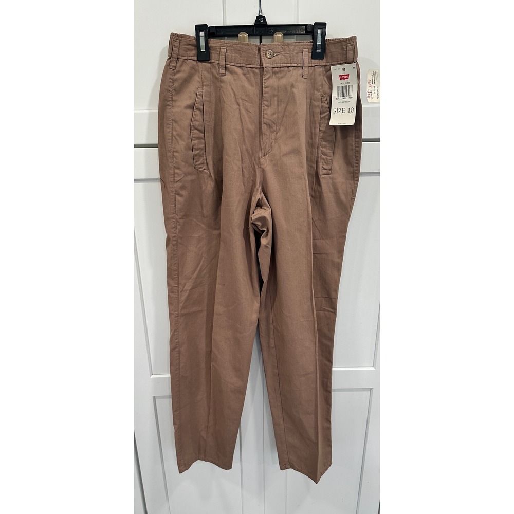 VTG Levis Fair Isle Brown Pants Size 10 High Waist Elastic Waistband NWT